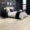 Dark blue bedroom with white bed and Ivory Brushed Oak RKP8217 floors