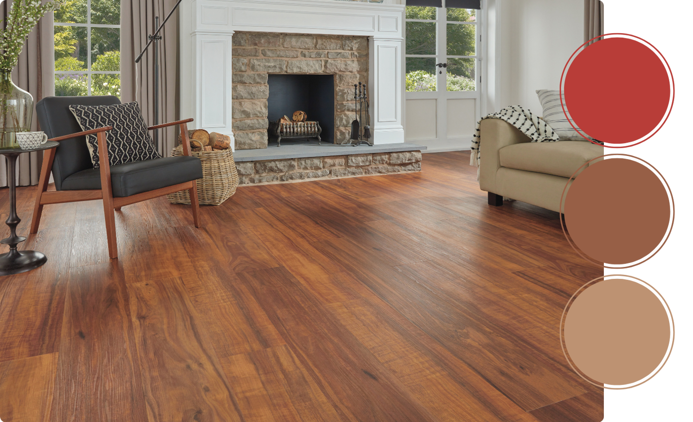 Warm-toned Natural Koa RKP8122 floors in a living room