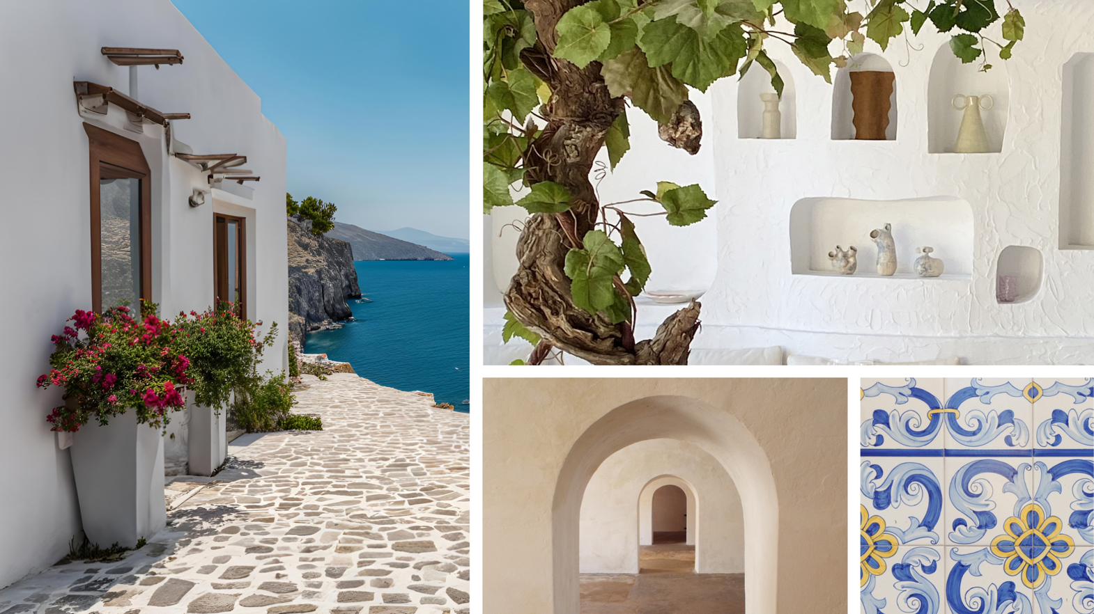 Mediterranean architecture featuring arches and natural materials