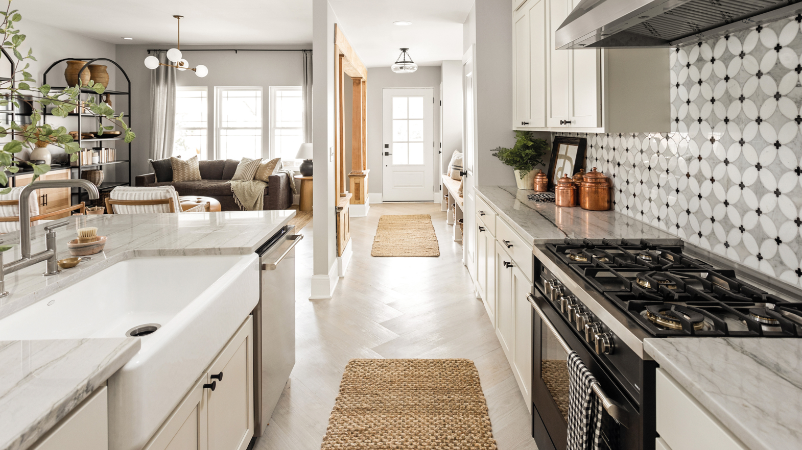 Vanilla Oak LLP333 in a kitchen and entry remodel on Good Bones season 7 espisode 4